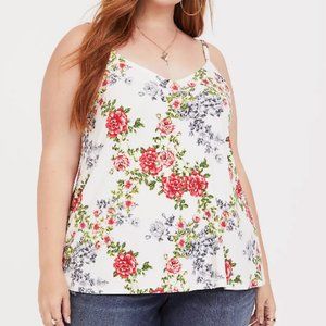 Torrid White Floral Soft Tank Top Size 4